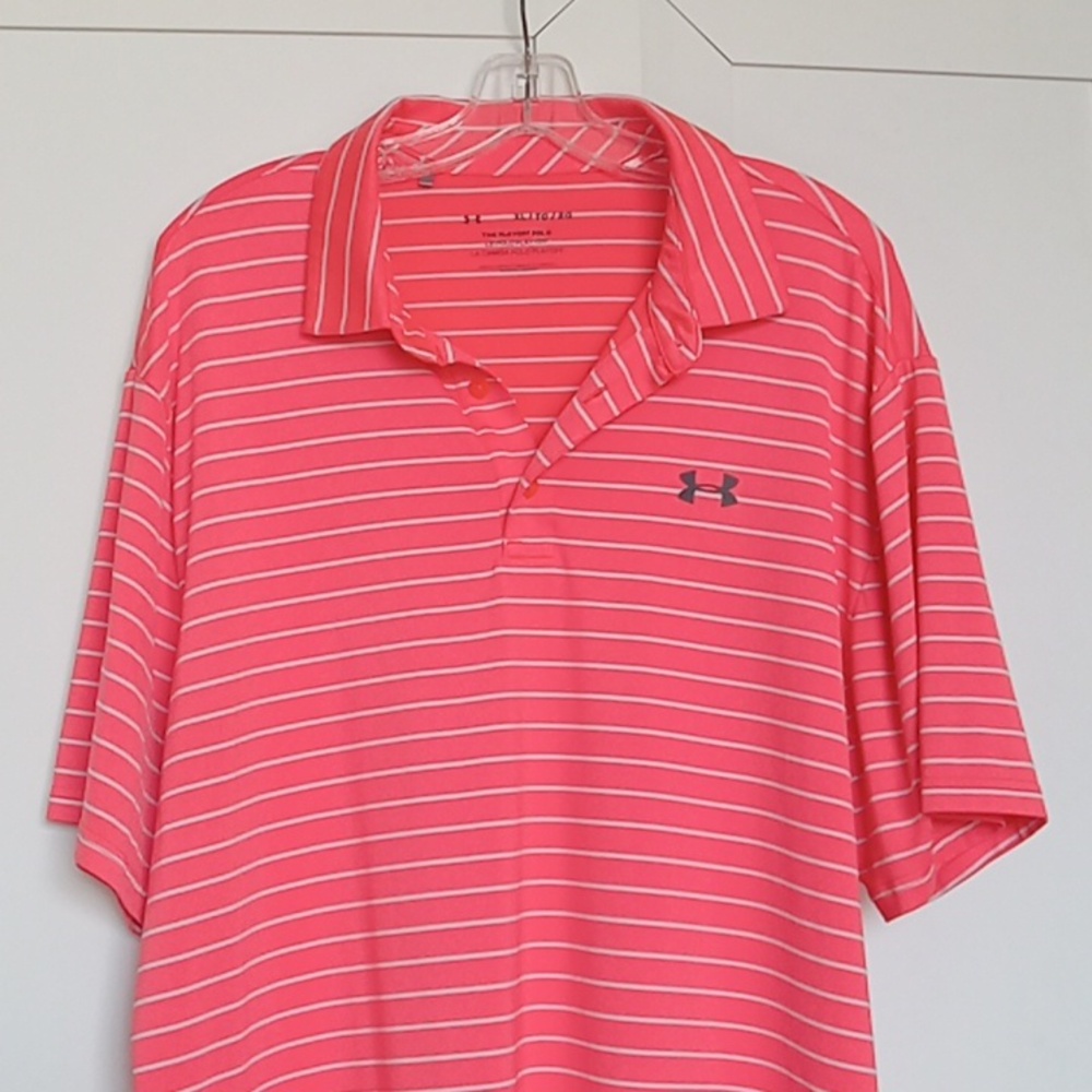 Under Armour Men’s Pink Striped Polo